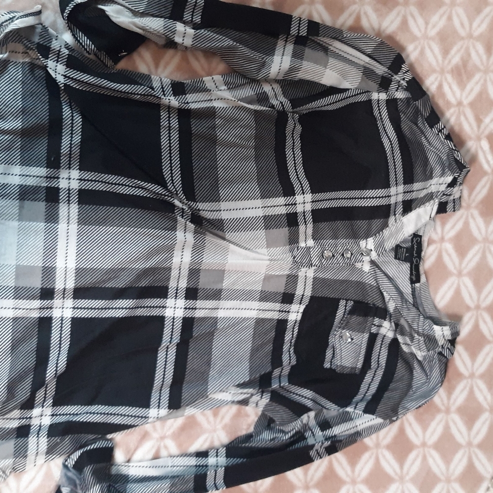 Black and white plaid shirt